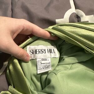 Sherri Hill Light Green Satin Gown
